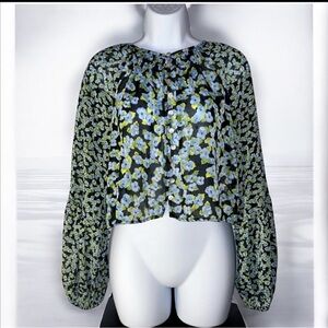 ZARA Floral Sheer Women's Crop Top